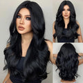 Big waves black synthetic wig for party, Halloween cosplay wig, daily wig, high-temperature hair accessory wig set
