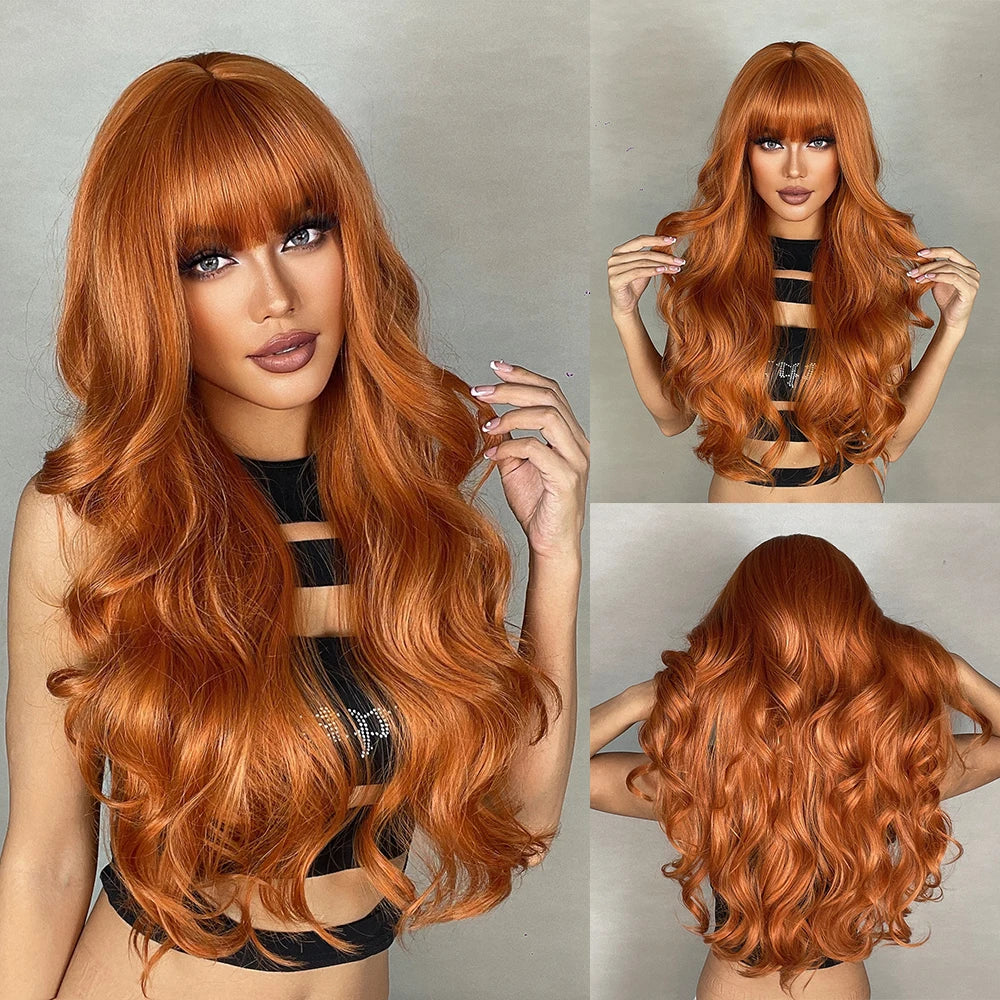 Big waves black synthetic wig for party, Halloween cosplay wig, daily wig, high-temperature hair accessory wig set