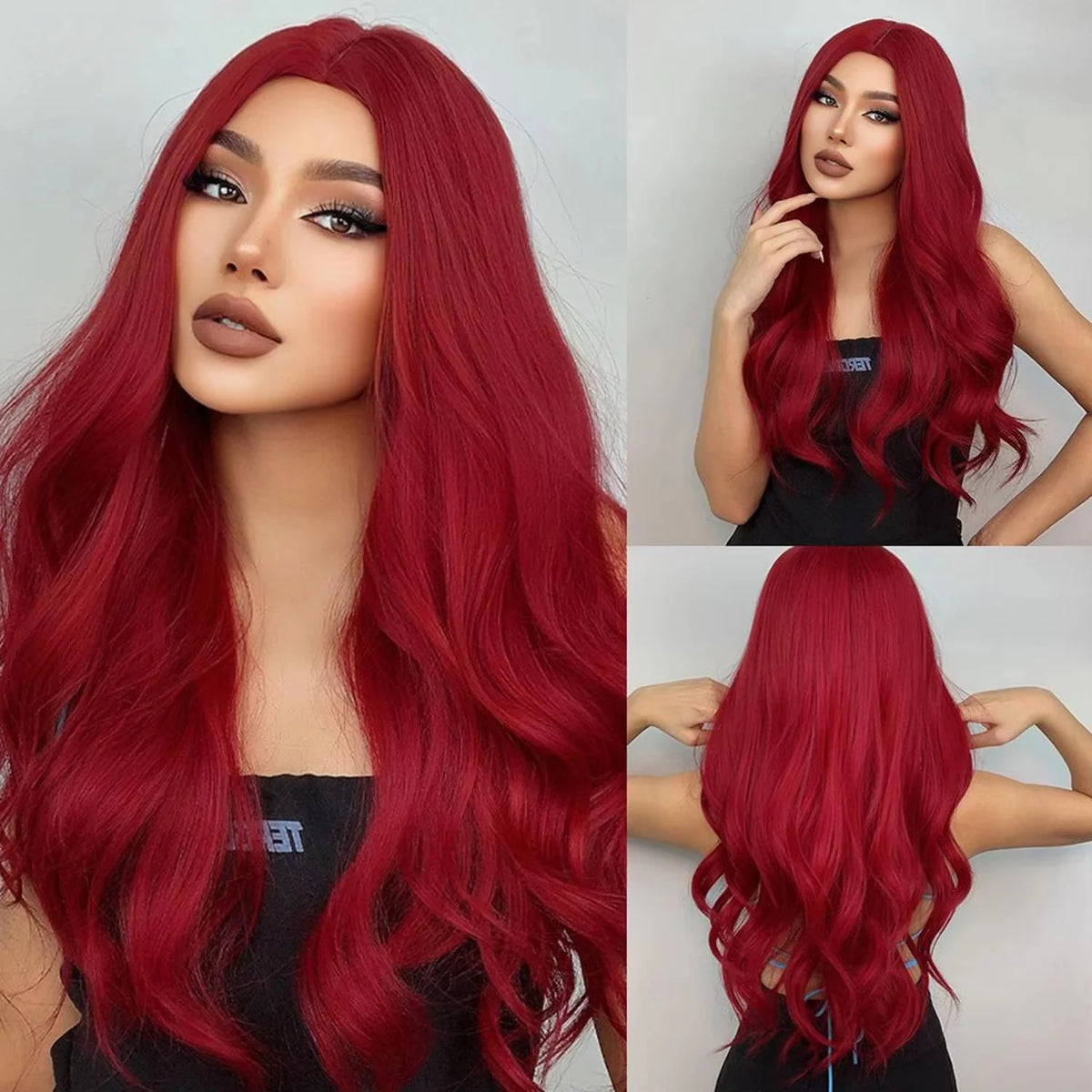 Big waves black synthetic wig for party, Halloween cosplay wig, daily wig, high-temperature hair accessory wig set